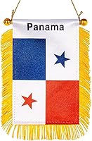 Vista 1 de WXTWK Bandera de Panamá de 3 x 5 pulgadas, bandera panameña para colgar en la ventana, pequeñas banderas para automóvil, decoración de espejo
