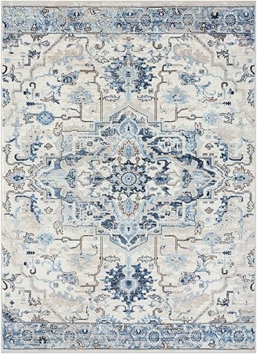 Miniatura 3 de LUXE WEAVERS Victoria Collection 9934 - Alfombra oriental envejecida de 8 x 10 pulgadas, color marfil