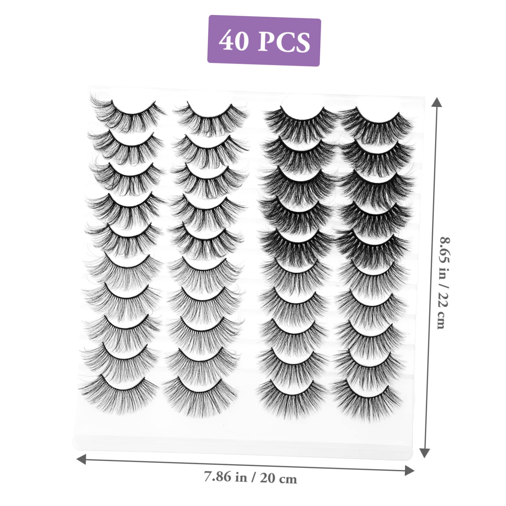 Mipcase 40paia Ciglia Finte Naturali Per Ragazze Effetto Realistico e Comodo Da Indossare Per Trucco Degli Occhi e Look Affascinante