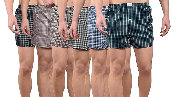 Dollar Pack of 6 Cotton Checkered Men Boxer