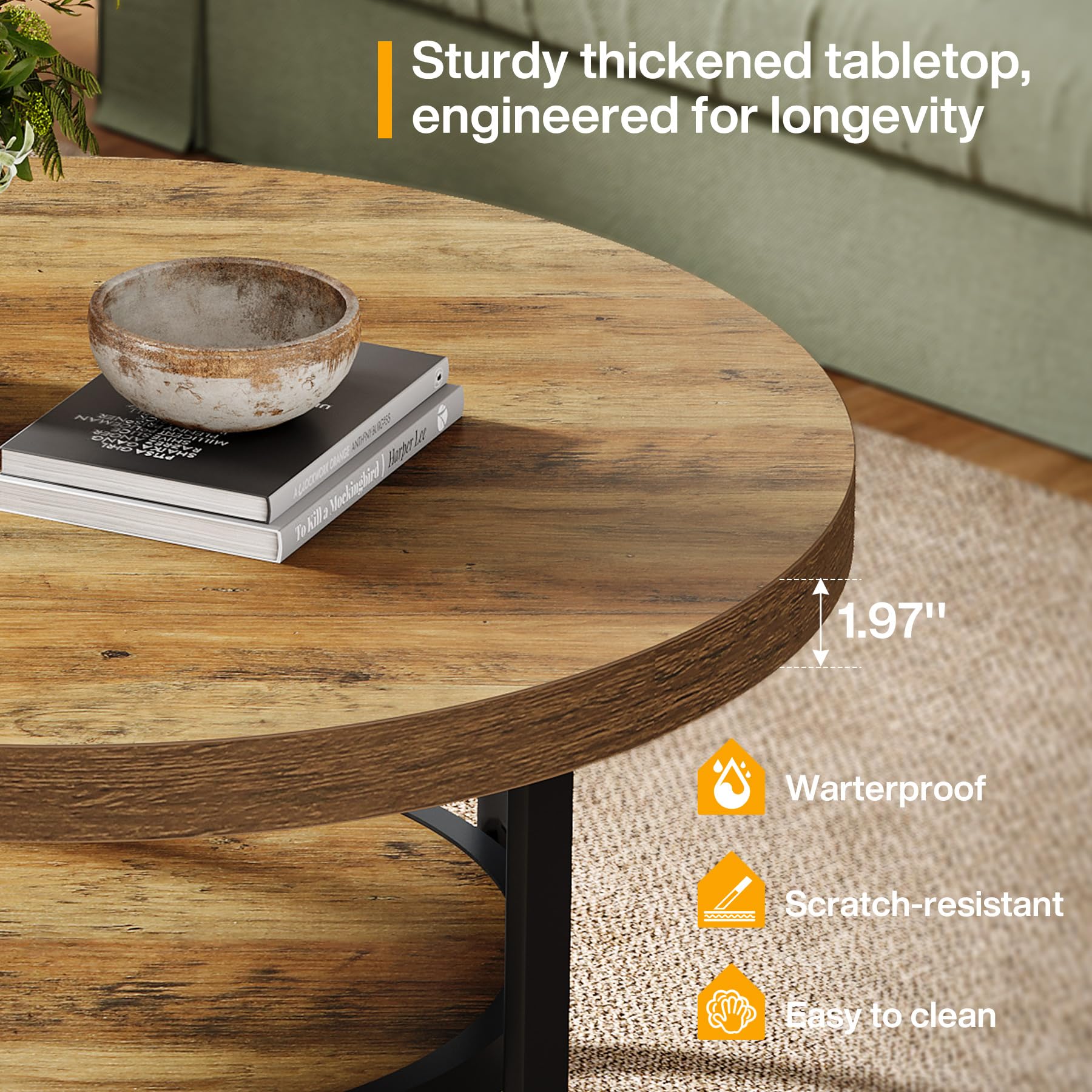 Ovale salontafel met metalen poten - Moderne Industriële middentafel