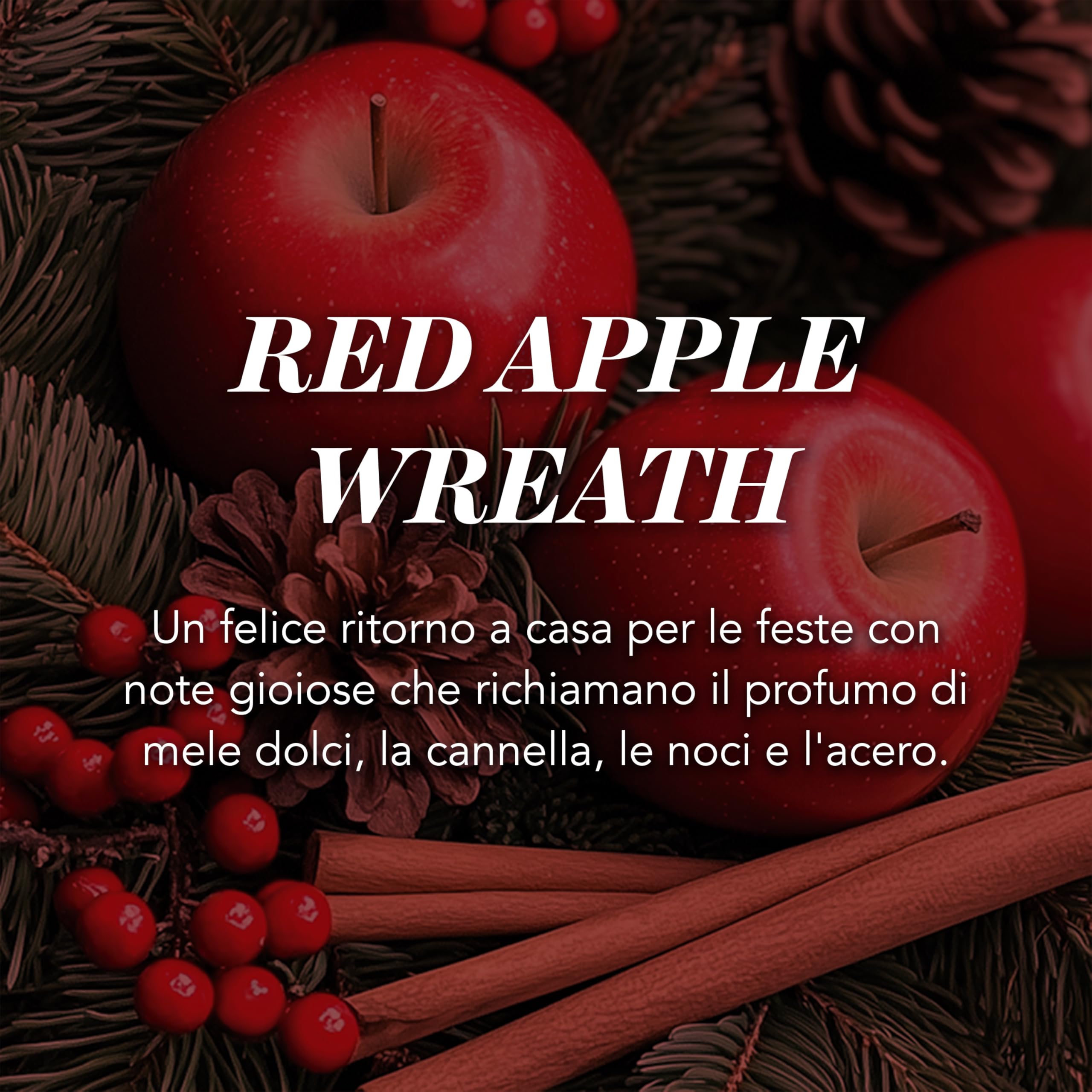 Yankee Candle Candela profumata in giara grande, Red Apple Wreath, Durata Fino a 150 Ore