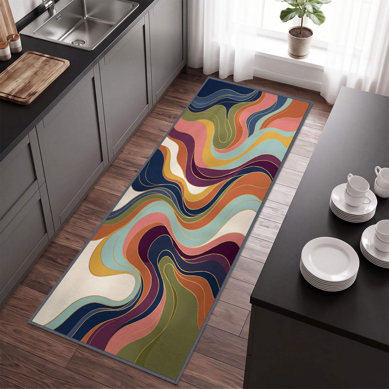 Générique Trwała mata antypoślizgowa w stylu lat 70-tych 60 x 180 cm