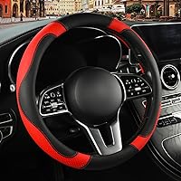 Vista 22 de Funda de cuero de microfibra en forma de D, transpirable, antideslizante, de 13.5 a 14 pulgadas, color negro