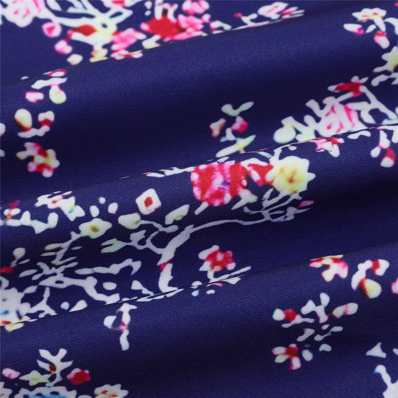 Gonna estiva da donna, leggera, elegante, da spiaggia, a pieghe, casual, con motivo floreale