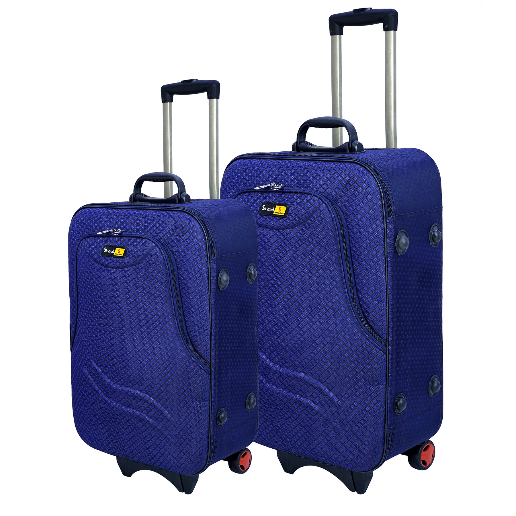 22-26 Inch Combo Polyester Lightweight Trolley Suitcase With Wheels for Men and Women - Pack of 2 (Navy Blue)-image-36