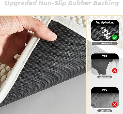 Miniatura 4 de Alfombras de baño de chenilla, antideslizantes, absorbentes, de secado rápido, delgadas, lavables, para suelo de baño, ducha, fregadero, color