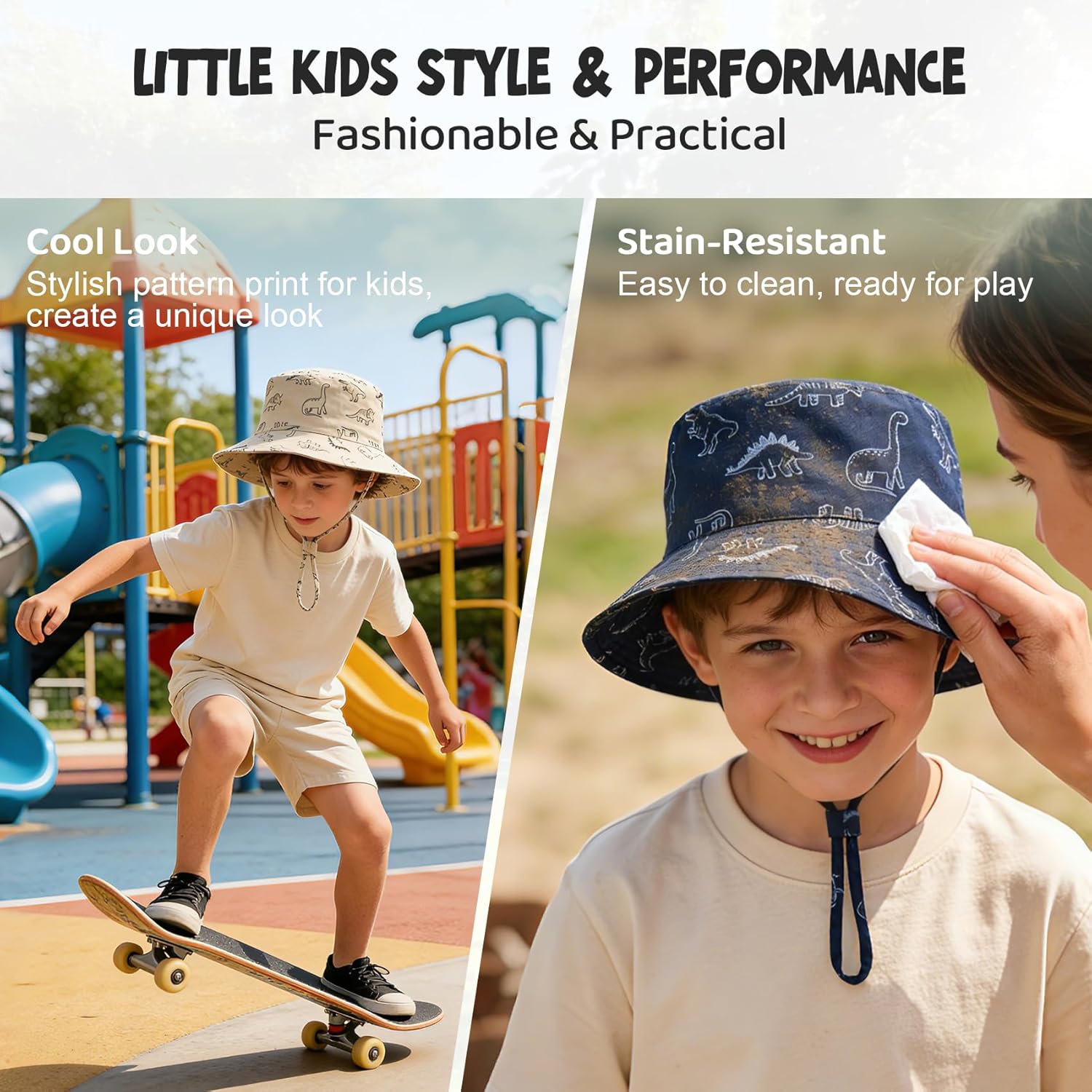 Durio 2-Pack Baby Bucket Hat - UPF 50+ Sun Protection Hat for Infant to Kid, Wide Brim Summer Beach Hats Newborn Toddler Boy - Image 6