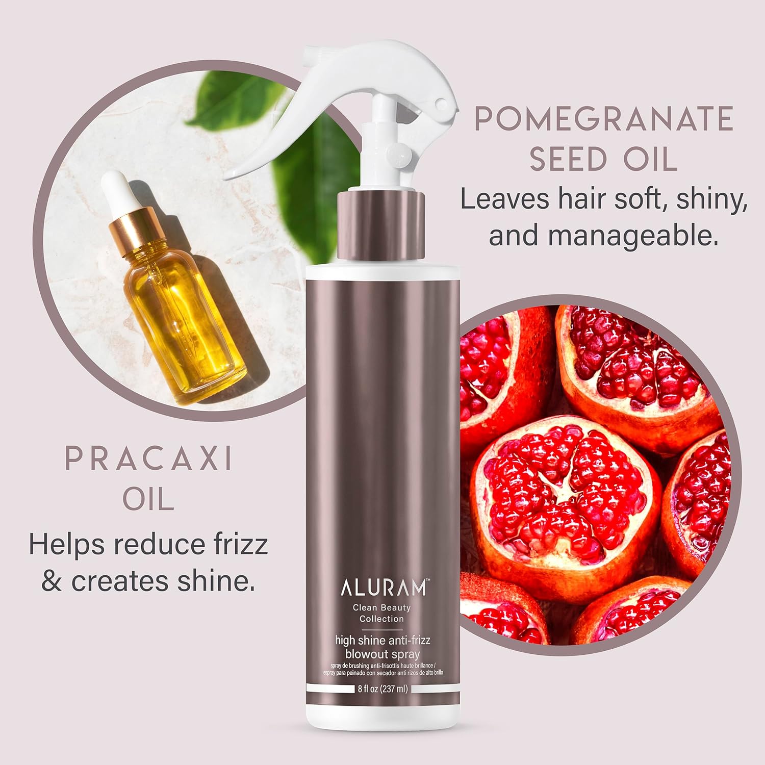 ALURAM High Shine Anti-Frizz Blowout Spray, Heat-Activated Styling Mist with Anti-Humidity Protection, 8 Fl Oz - Image 4