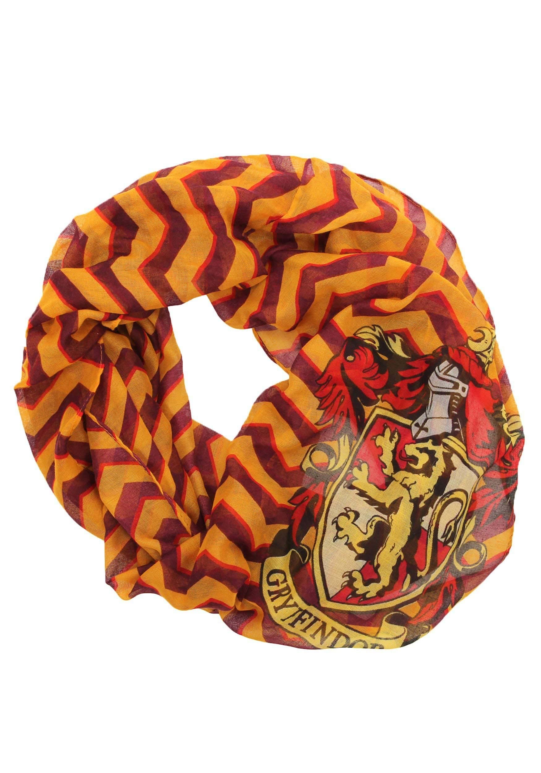 Harry Potter Red Golden Snitch Infinity Scarf - Polyester with All-Over Snitch Print, Officially Licensed