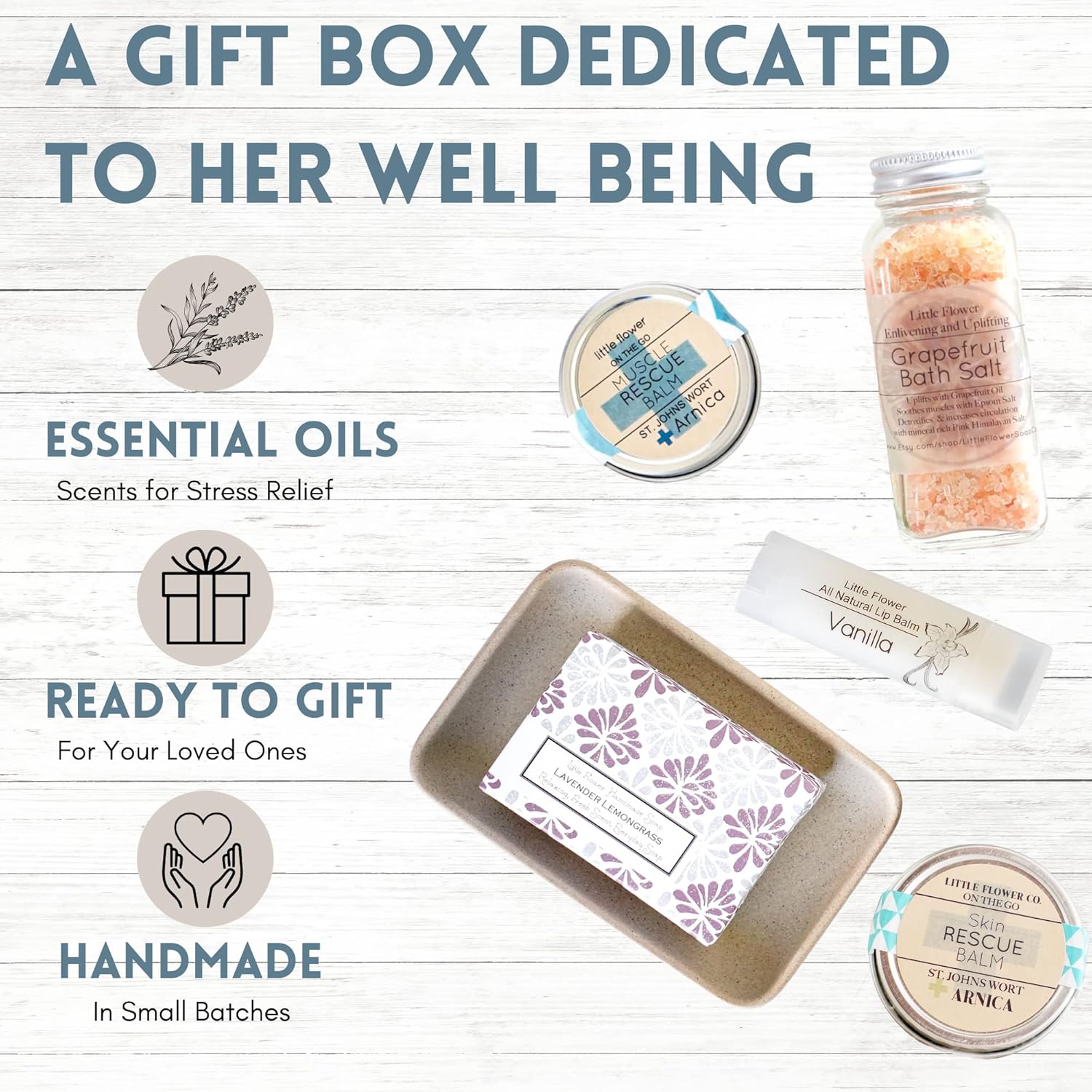 Classic Spa Gift Set for Women – Handmade Self Care Gift Box with Natural Bath & Body Essentials – Relaxing Holiday Gift for Mom, Sister, Best Friend, or Wife – Christmas Spa Gift Basket