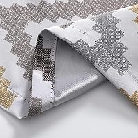 Vista 7 de Autumn Dream Cortinas opacas con ojales en la parte superior de Chevron Bohemia para sala de estar, 52 x 63 pulgadas, amarillo, 1 panel