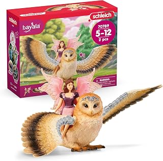 Schleich Bayala Elfe auf Glitzer-Eule Figur