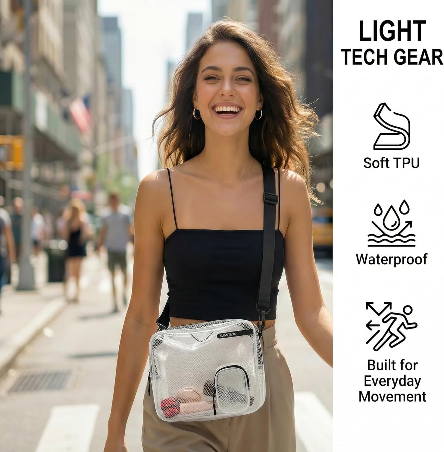 Crossbody Bag for Women,Soft TPU Quilted Shoulder Purse, Water-Resistant Daily Bag for Work & Travel - Image 2