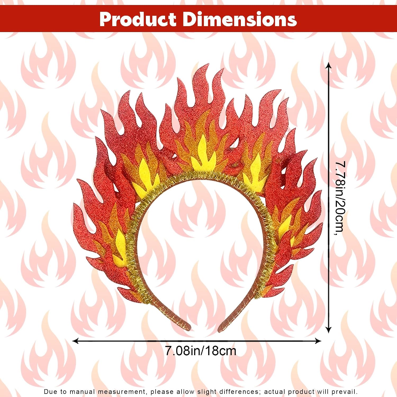 Flame Headband Fire Headpiece Flame Crown for Costume Party image 2