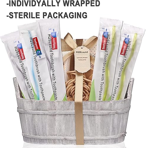 Miniatura 5 de Paquete de 120 cepillos de dientes desechables con pasta de dientes envueltos individualmente, cepillos de dientes desechables de viaje manuales a