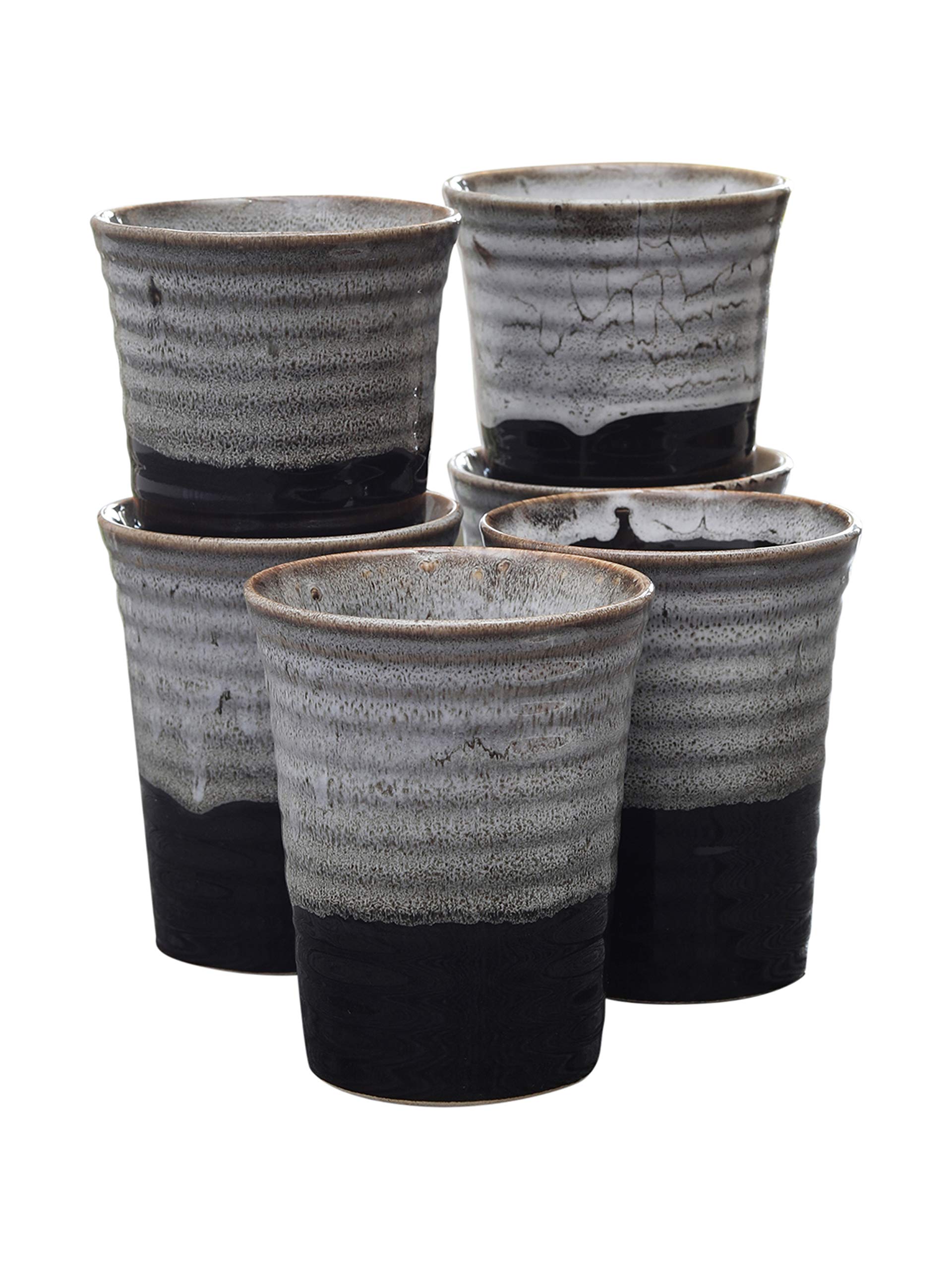 Handmade Ceramic Drinking Glasses - Set of 6 -5 Handmade Ceramic Drinking Glasses - Set of 6 -5