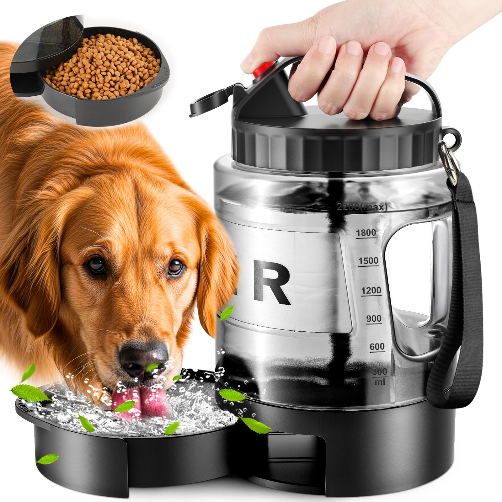Pet Supplies : Portable Dog Water Bottle Bowl - 77 oz Travel Water