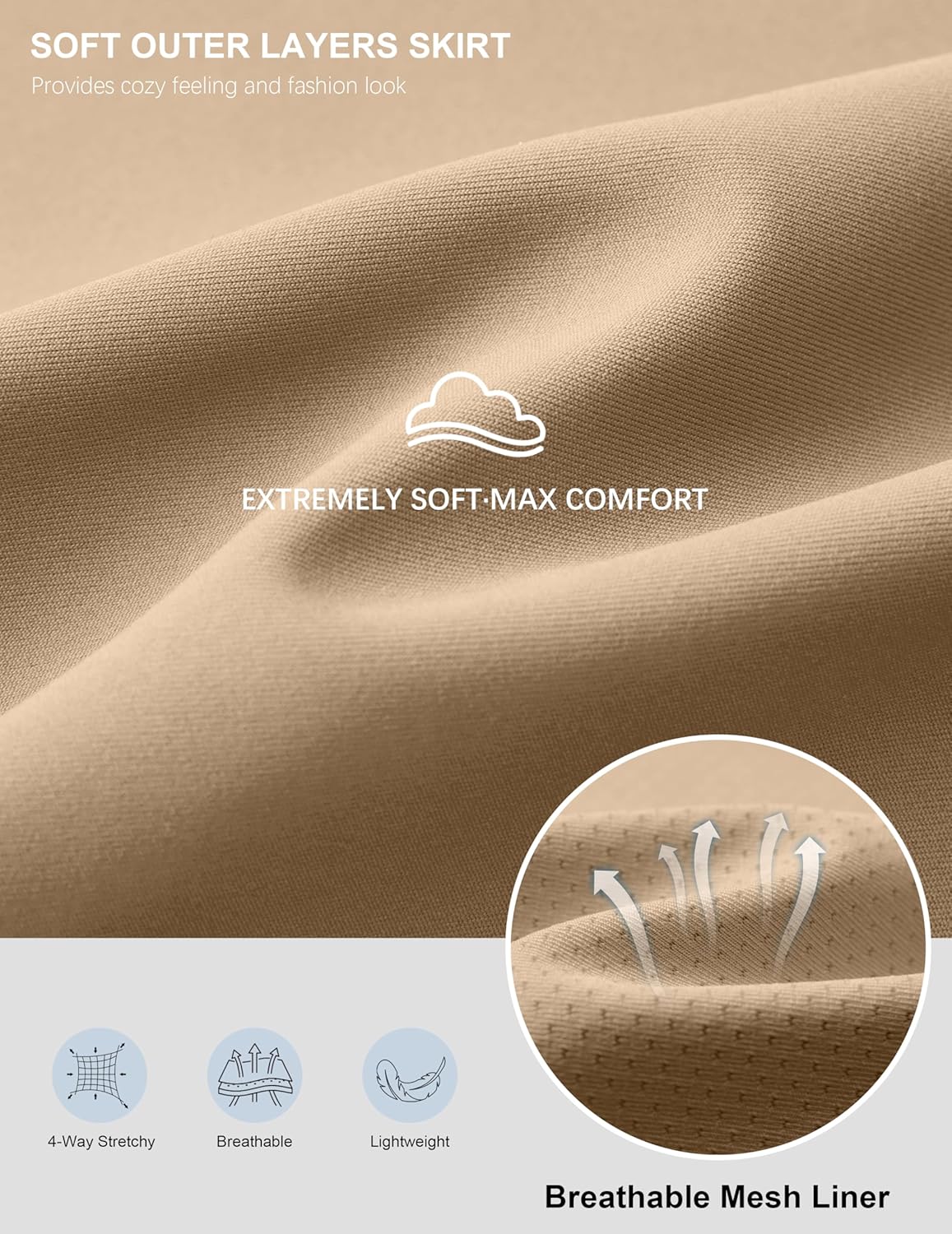 G Gradual 19" Skorts for Woman Knee Length Golf Skirt Long Athletic Tennis Skorts for Women Dressy Casual with Shorts Pockets - Image 6