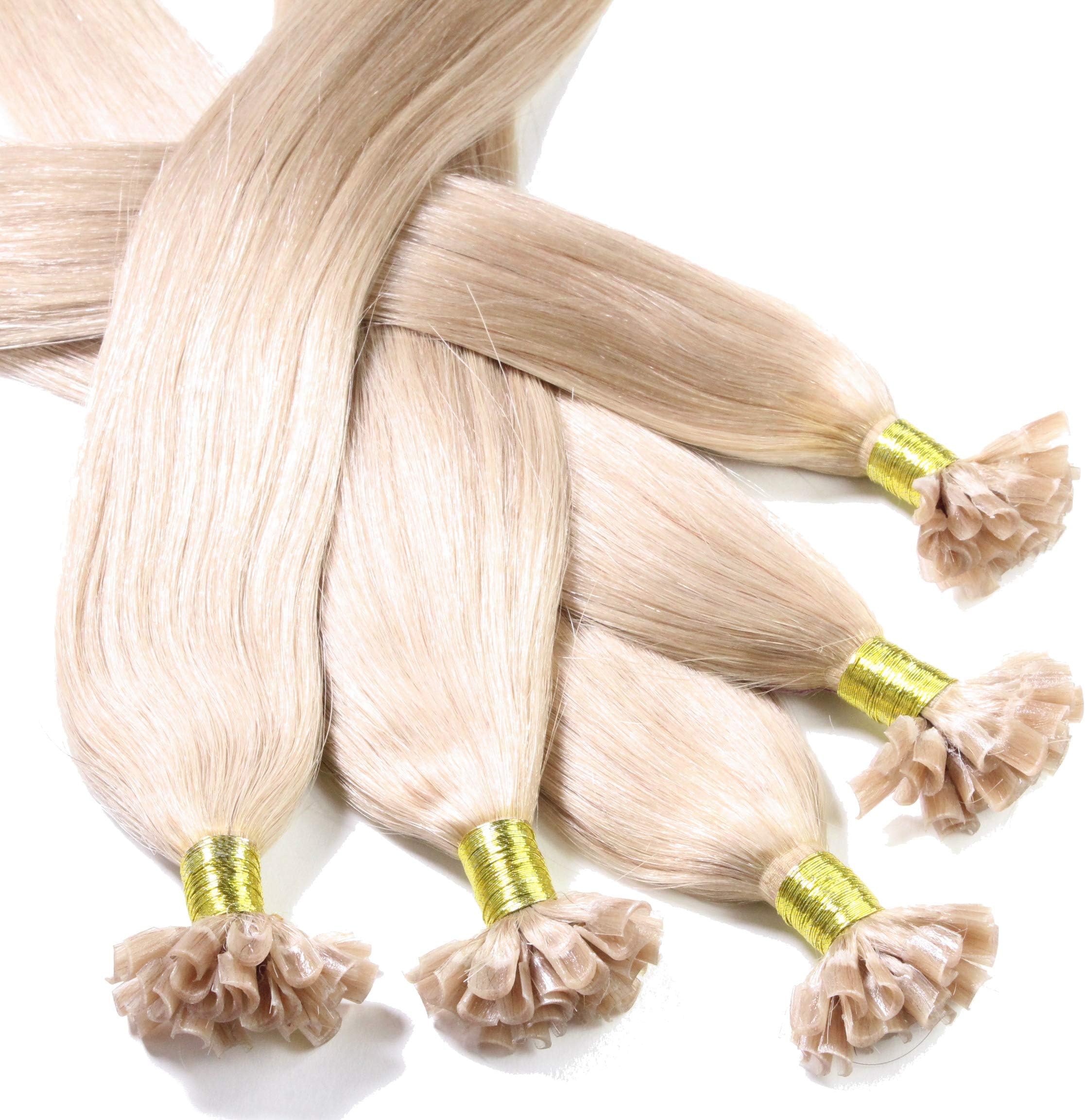 Hair2Heart 100 x 0.5g pre-bonded U-tip strands - 20 ", colour #20 Natural Ash, straight