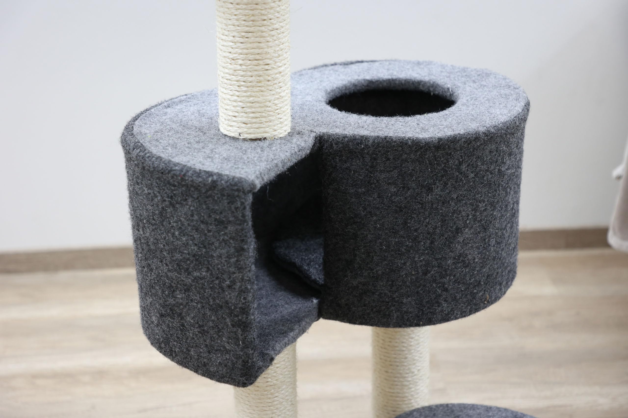 Kerbl Fridolin - Albero per Gatti in Feltro, 55 x 52 x 106 cm, Colore: Grigio