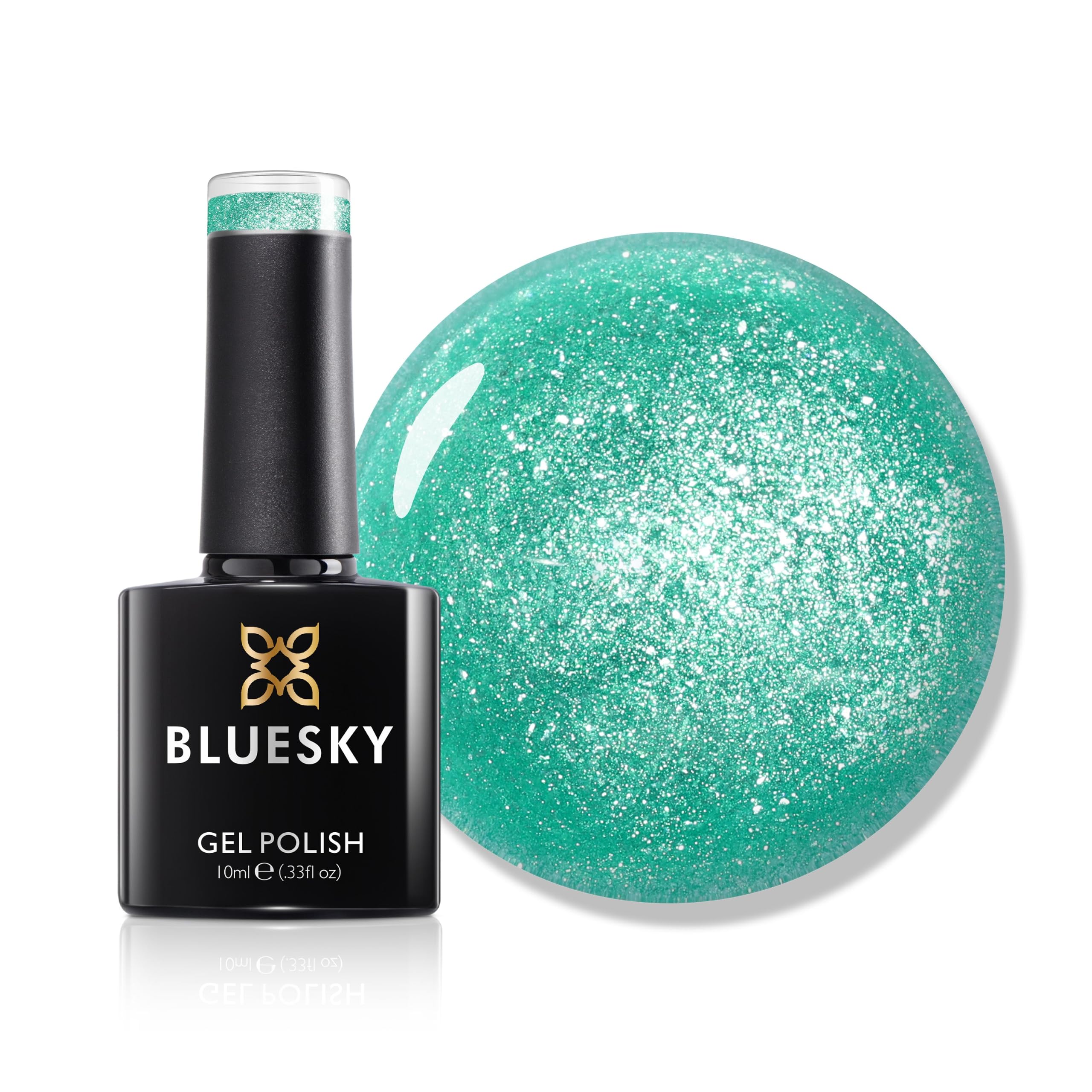 Bluesky Lakier Hybrydowy 10ml, Emerald Luster - EMG01, Green Lakier Żelowy do Manicure na 21 Dni, Profesjonalny, Salonowy i Domowy, Wymaga Utwardzenia pod Lampą LED UV