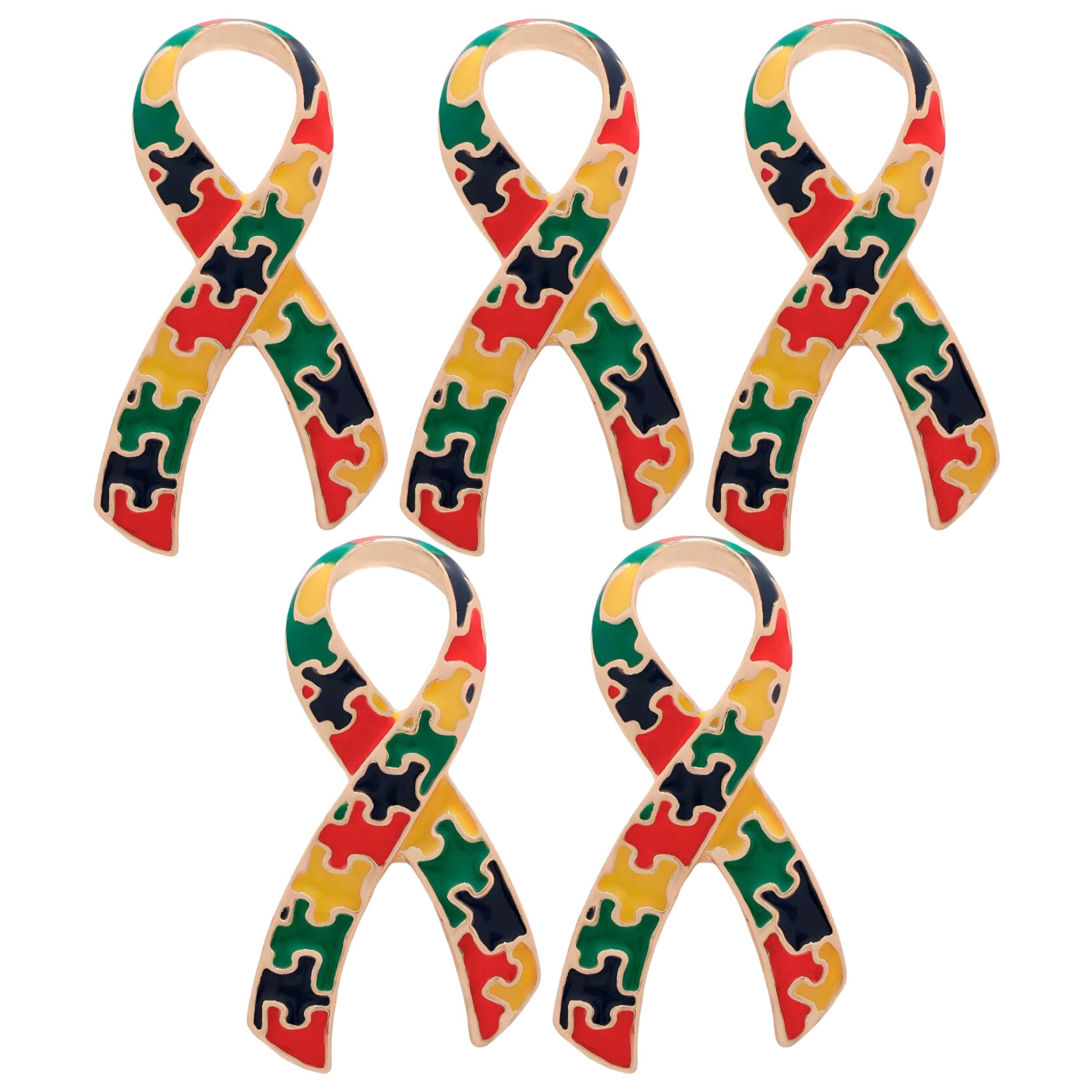 1/2/5/10/25pcs Autism Ribbon Awareness Pin - Celebrate Autism Awareness with Our Puzzle Piece Lapel Pin - Support Advocacy and Raise Awareness - Ideal Gift for Supporters and Advocates