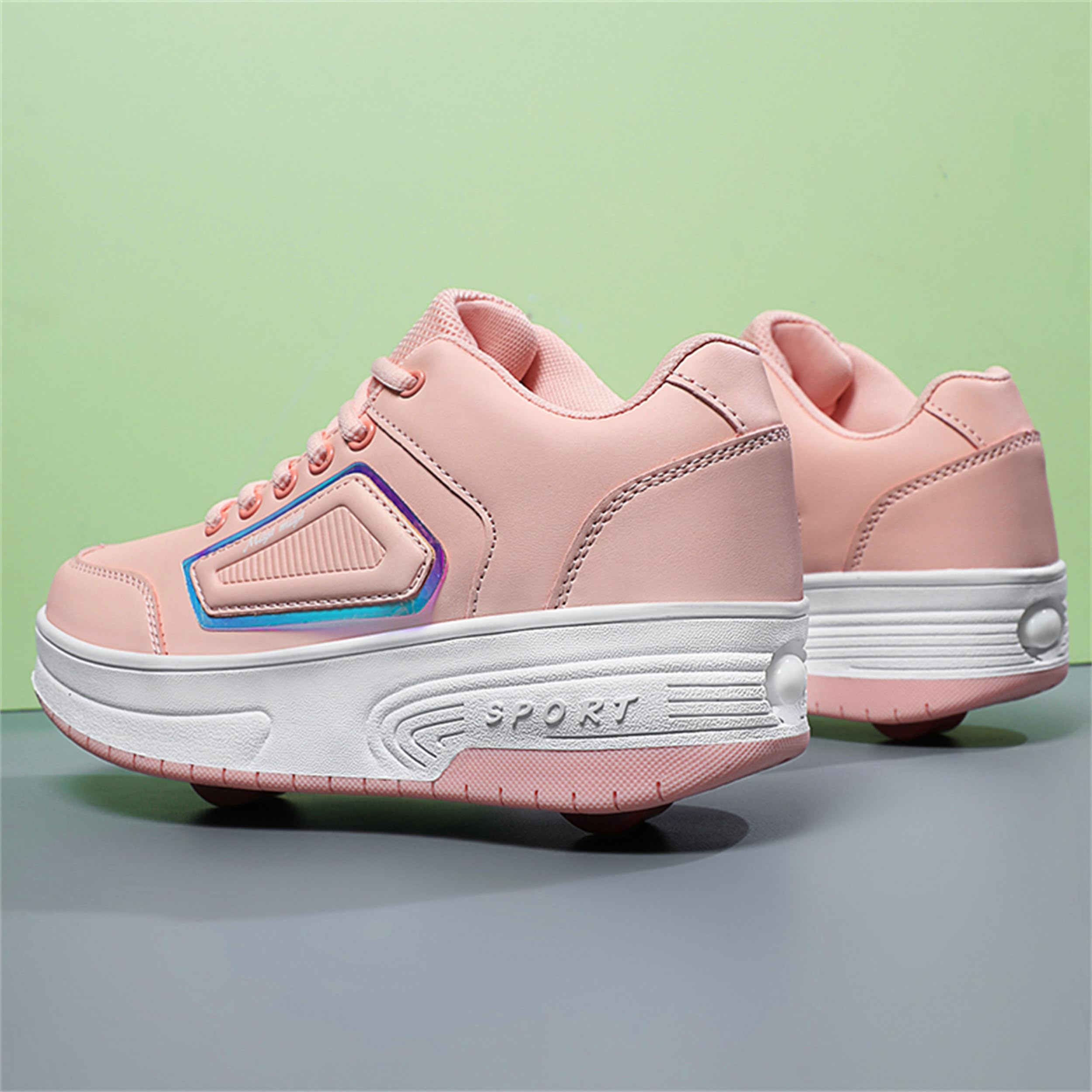 Zapatillas con Ruedas para niñas y niños, Zapatillas Deportivas con Dos Ruedas, Zapatillas con Ruedas Ajustables, Zapatillas de Skate para Pascua, cumpleaños, Navidad
