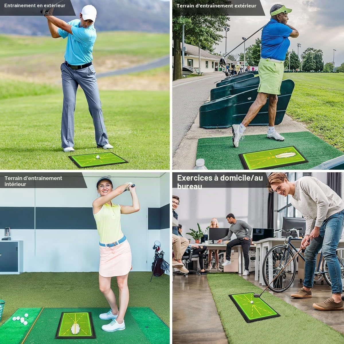 Tapis de swing de golf, 30,5 * 43,2 cm Planche de divot élargie Trajectoire de swing pour l'entraînement de golf, Pratique de golf en intérieur