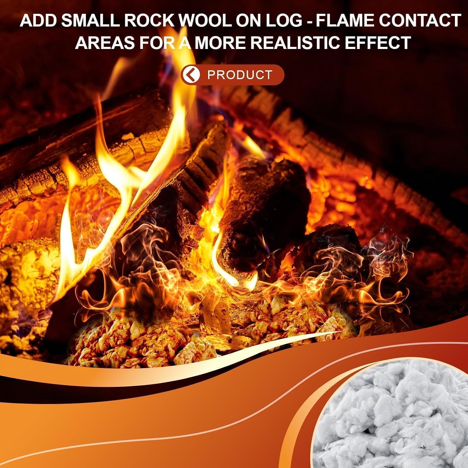 8 oz Gas Fireplace Embers, Rock Wool Embers for Gas Fireplace