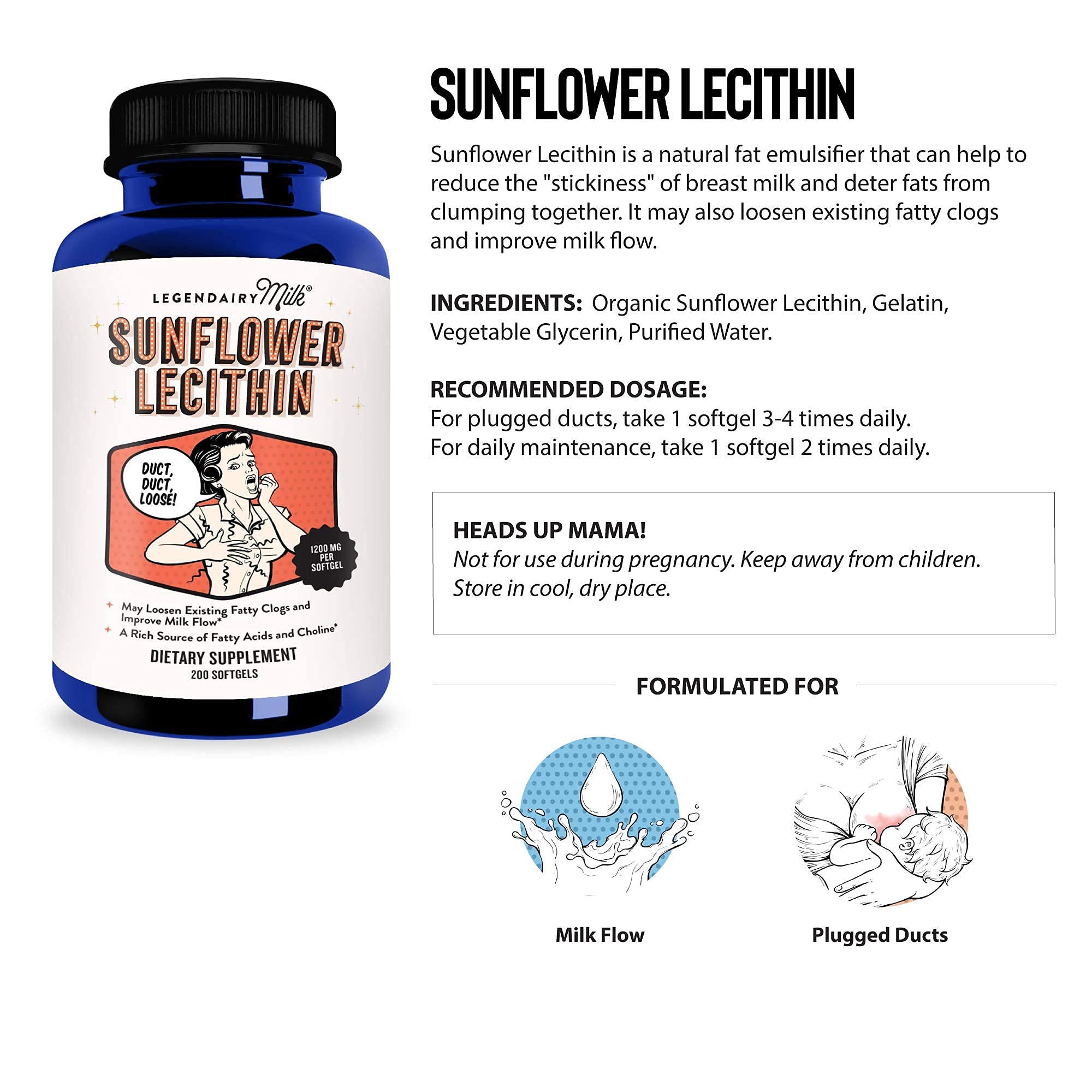 Legendairy Milk® Sunflower Lecithin, 1200mg of Organic Sunflower