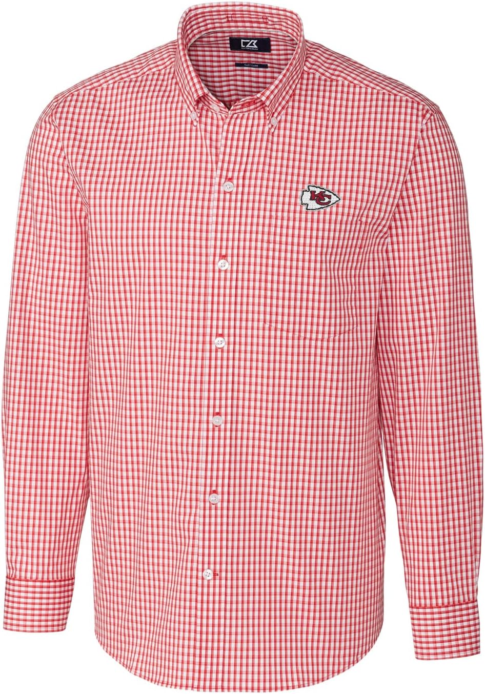 Cutter & Buck Men's NFL Big & Tall Stretch Gingham Long Sleeve Woven Button Down Shirt