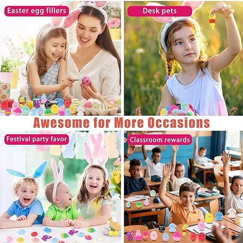 Miniatura 5 de Anboor 24 juguetes de Pascua Mochi Squishies para niños, rellenos de cesta de Pascua, rellenos de huevos, regalos de fiesta, mini mochi squishies,