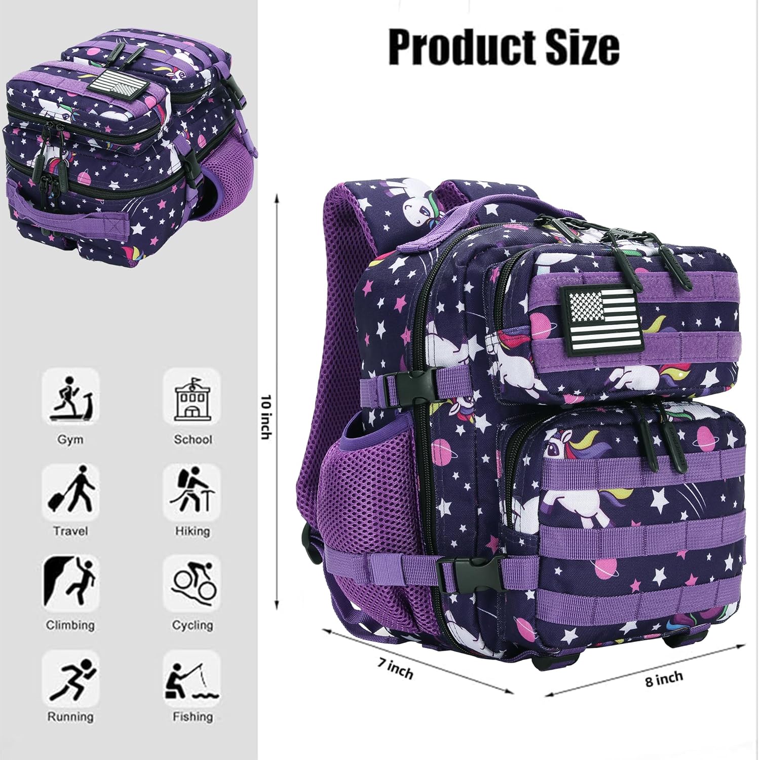 9L Mini Tactical Backpack for Men and Women Tactical Backpack Small for Hiking Small Tactical Bag Fitness Pack - Image 5