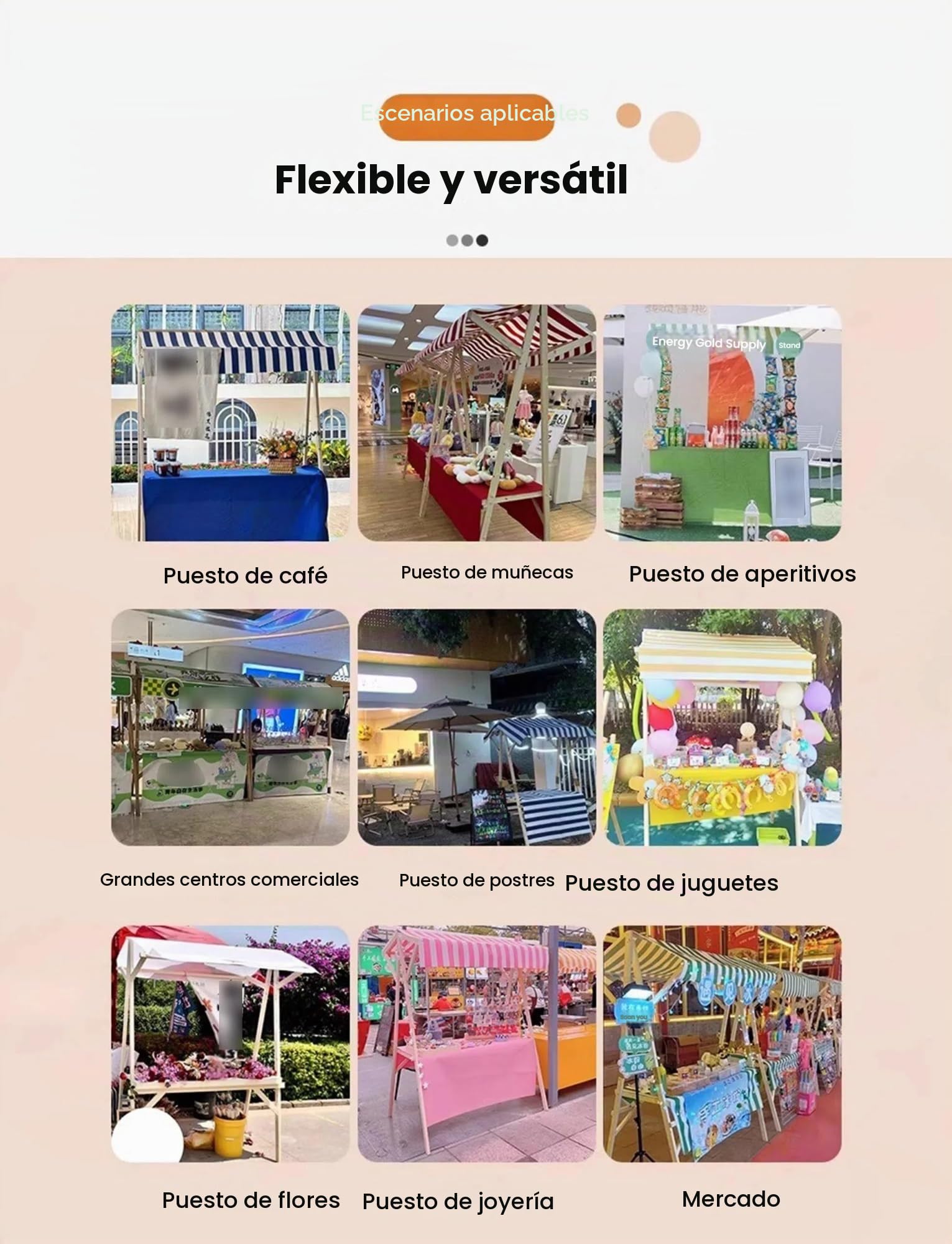 Genérico Puesto de Mercado con toldo, Carrito de Comida callejera de Madera, Puestos Plegables for ferias de artesanías, mercados callejeros y ferias de artesanía.(Red,120x60x200cm)