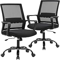 Vista 9 de BestOffice Silla de computadora, silla de oficina, silla de escritorio barata, giratoria, ergonómica, soporte lumbar ejecutivo, silla de malla