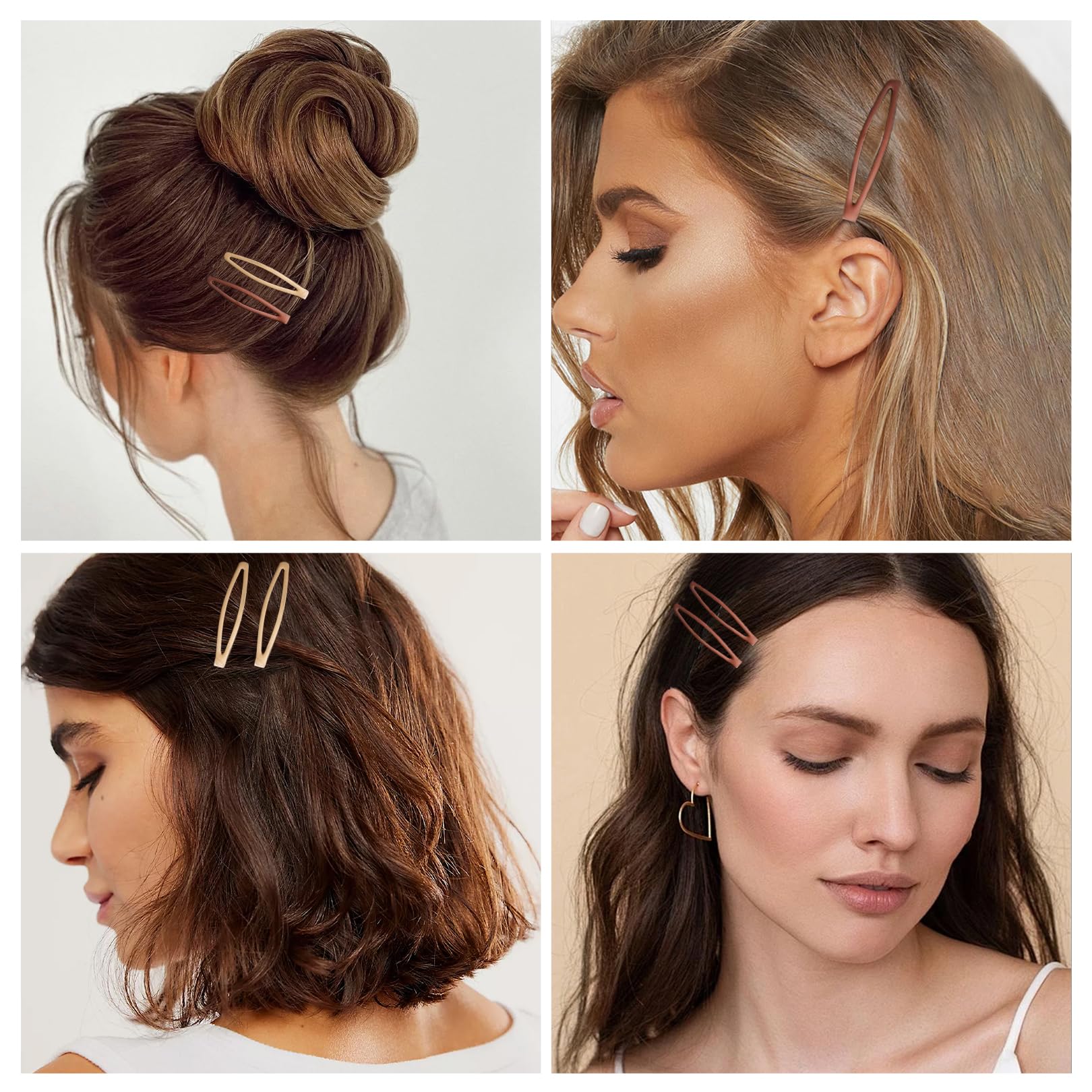 20 Pcs Hair Clip Snap Barrettes for Women Snap Hair Clips, Metal Clips Non Slip Barrettes - Image 4