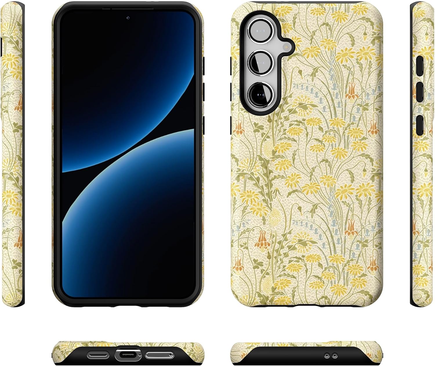 Casely Galaxy S24 Plus Case | Boho Blooms | Golden Floral | Essential Slim Dual-Layer Protective Design