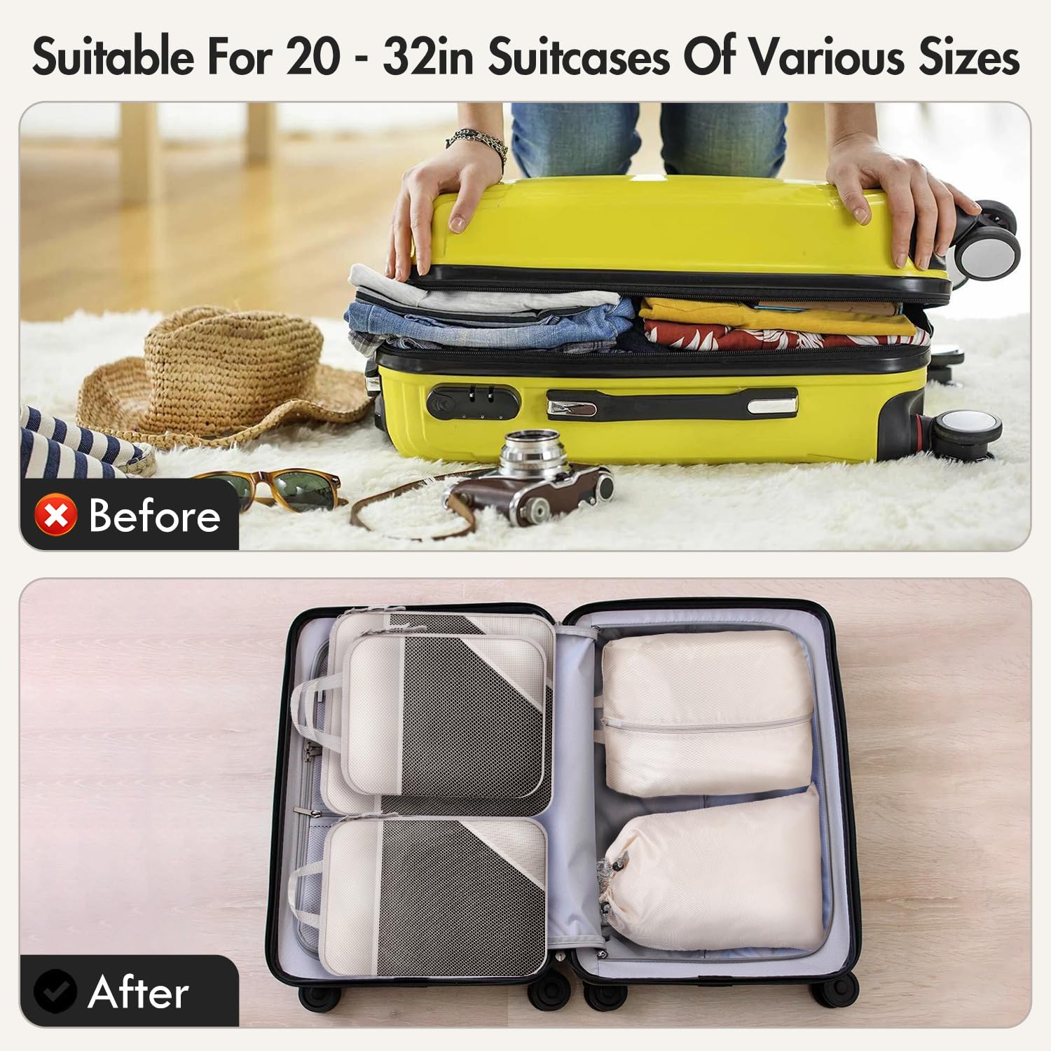 Bolsas Organizadoras Maleta Set De Cubos De Compresión Para