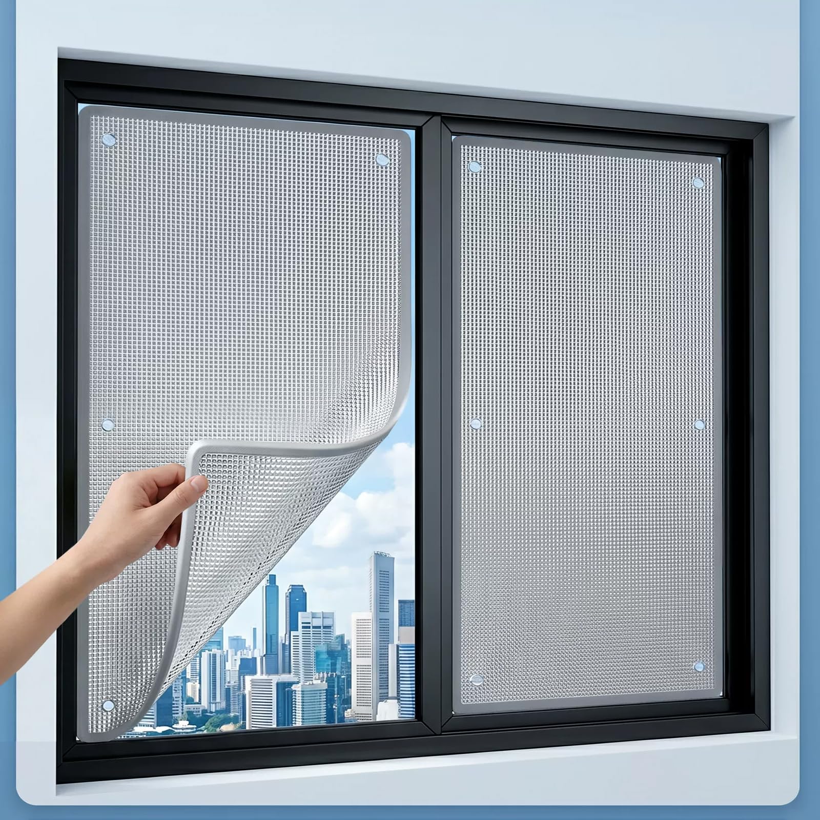 Heat Control Sun Protection Privacy Window Film,Reusable Aluminum Foil Thermal Insulation Shield,Light Blocking Reflective Window Film Anti Glare,for Sun Room/Office/Bedroom (140x220cm)