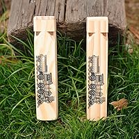 Vista 3 de 8 piezas de juguete musical de silbato de tren de madera para niños (4 tonos)