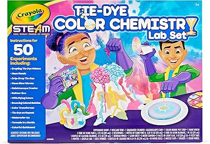 Crayola Tie Dye Color Chemistry Set for Kids, STEAM/STEM Activities, Educational Toy, Ages 7, 8, 9, 10