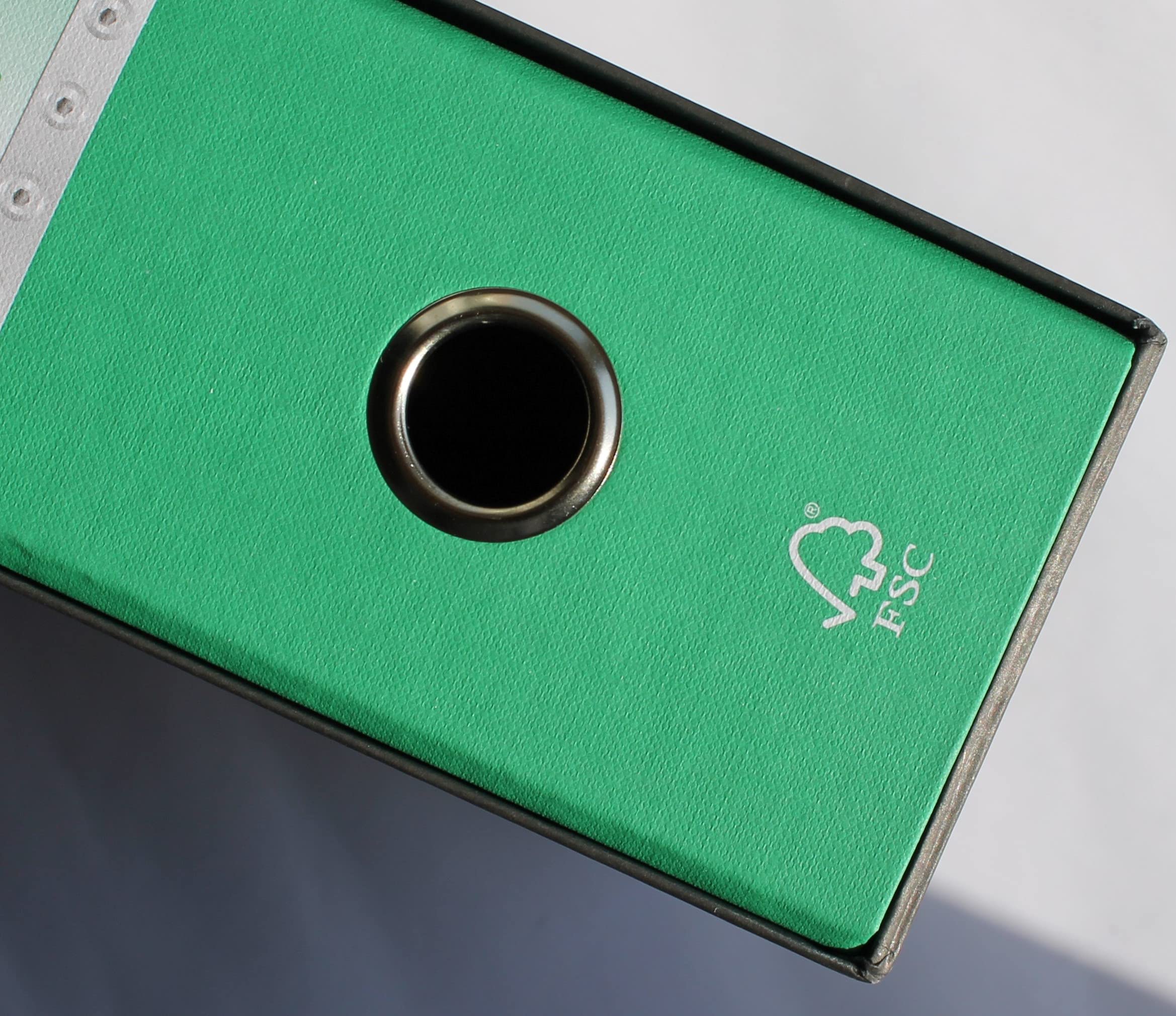 LogicaShop UBOX 6 Raccoglitori ad Anelli A4 Dorso 8 con Custodia Cartone, Formato Protocollo, Registratore con Meccanismo a Leva D, Raccoglitore con Scatola, Faldone Universale (Verde)