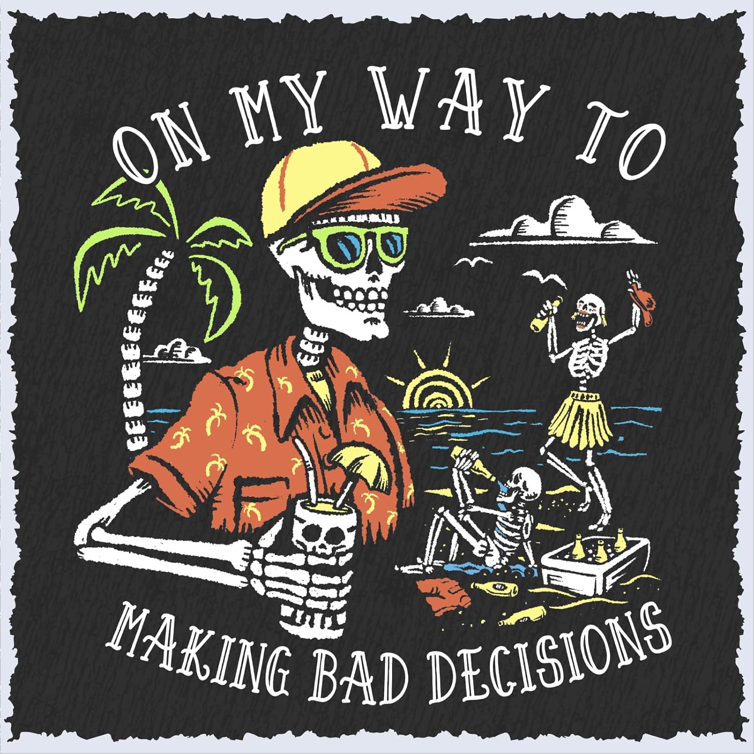 Salty Bones On My Way To Making Bad Decisions Premium Blend Ringspun Graphic Hooded Sweatshirt, Printed in USA