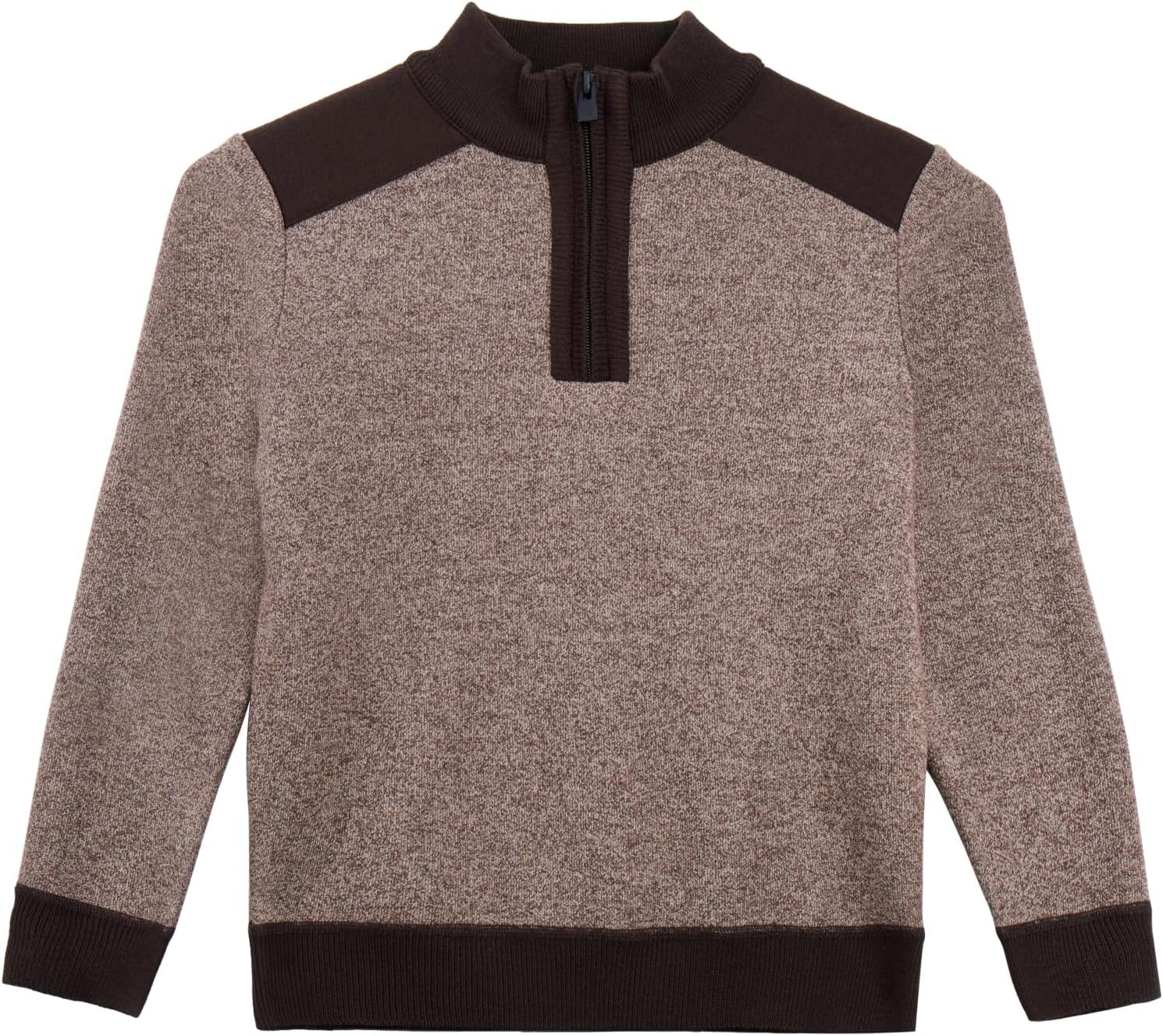 X RAY Boys (6-11) Quarter Zip Fleece Flannel Lining Sweater, Classic Fit Mock Neck Knit Kids Sweater for Fall and Winter