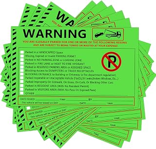 Parking Violation Stickers,You are Illegally Parked Parking Violation Lables for No Parking Warning,5 x 8 Inches Parking Warning Sticker for Handicapped,Private Parking (50 Pcs