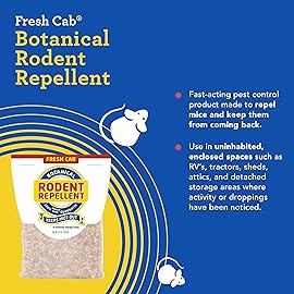 EarthKind Fresh Cab Rodent Repellent & Pouch Pod - Botanical Rodent & Mouse Repellent - Made with Plant Fibers & Essential Oils - Pest Repellent - 6-Pack Plus 1 Pouch Pod