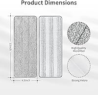 Vista 2 de 10Pcs Joymoop Mop Replacement Pads, 13 * 4.9'' Universal Mop Pads Mop Head Refills Washable Wet Mop, Compatible with Most 11-13” Size Mops