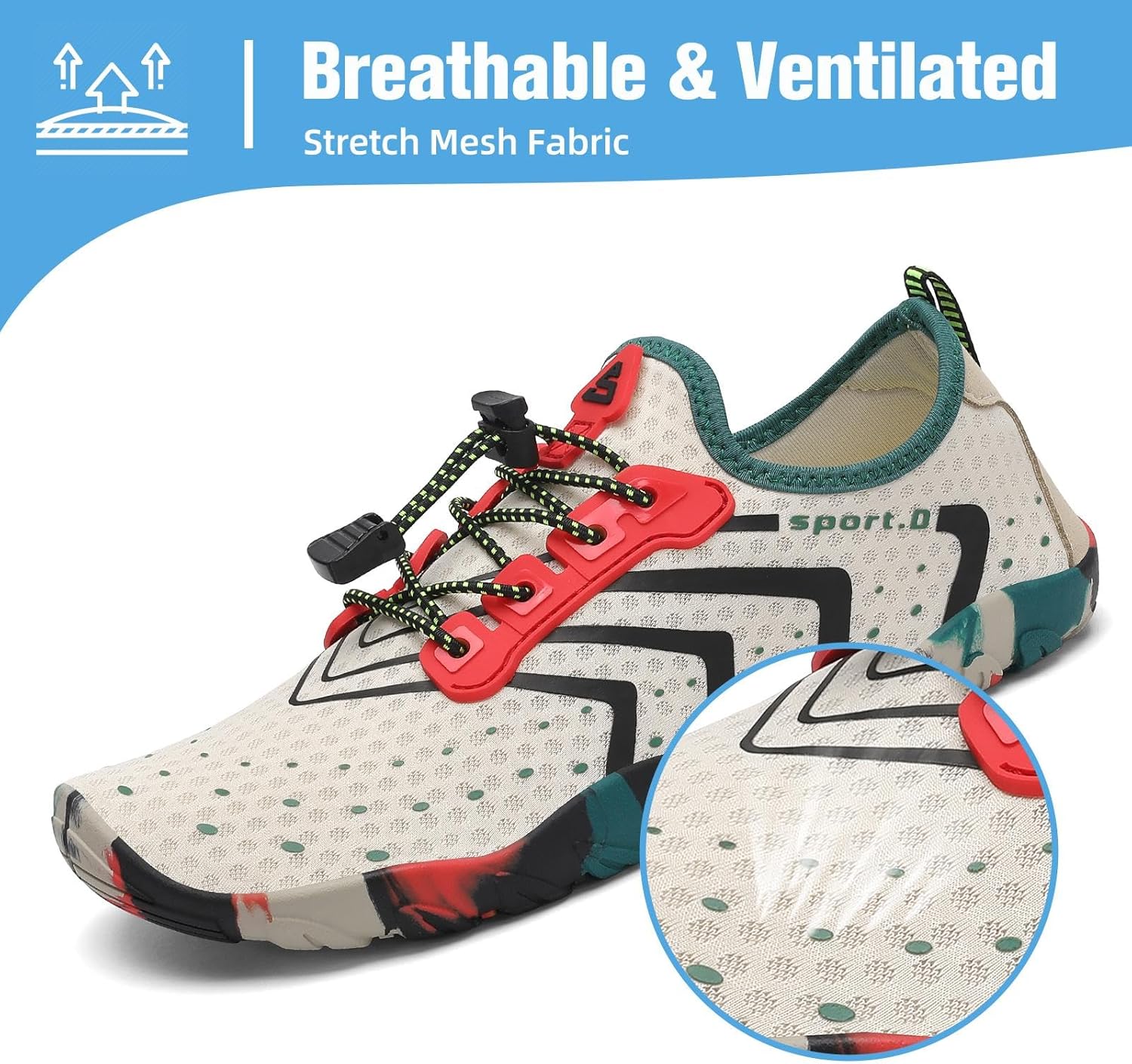Mishansha Water Shoes for Women Men, Quick-Dry Barefoot Swim Shoes with Drainage Holes, Lightweight Aqua Shoe for Beach Pool River Boating Yoga Walking