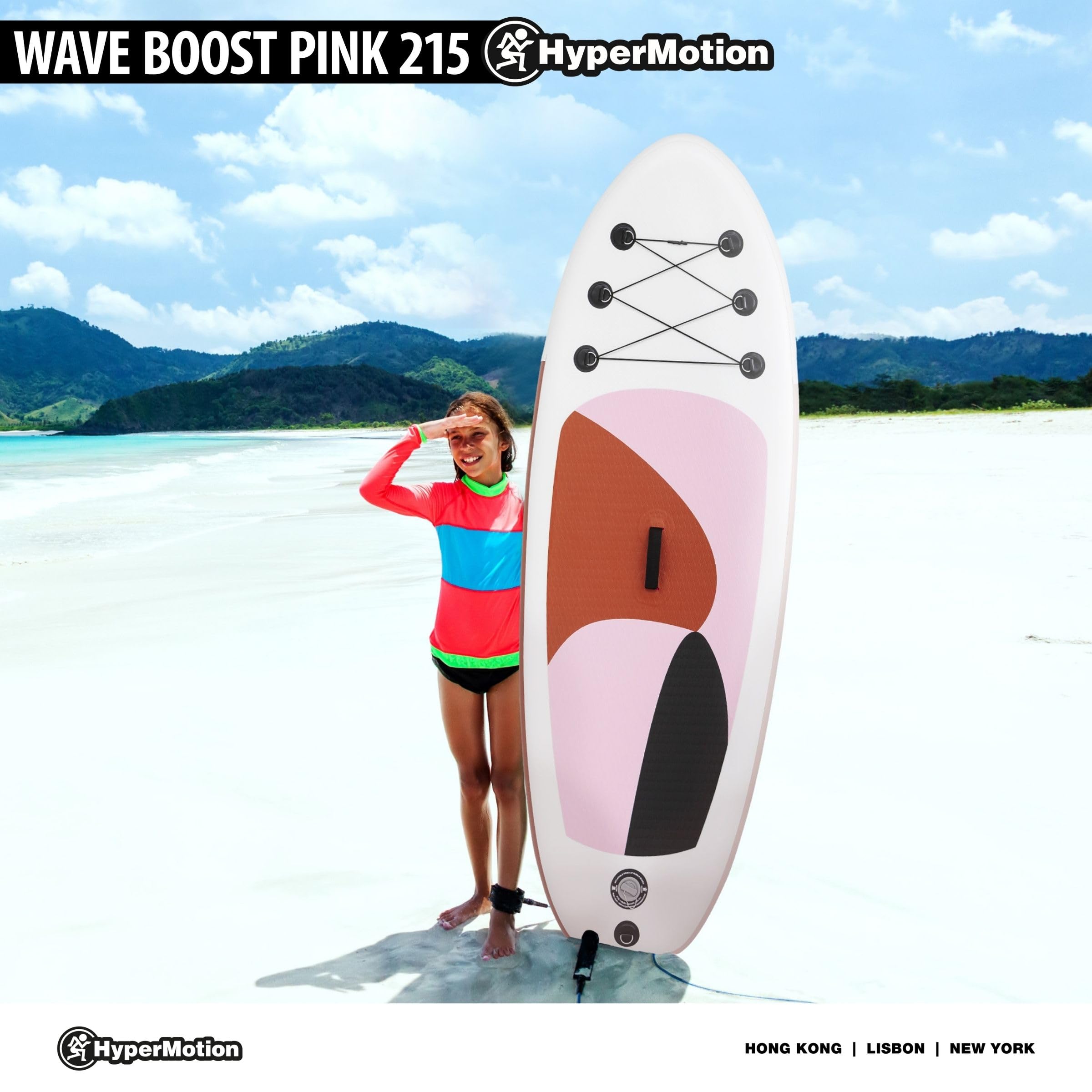 HyperMotion Tavola da SUP gonfiabile per bambini 15 cm paddleboard set con pagaia regolabile pompa guinzaglio zaino impermeabile 130 kg